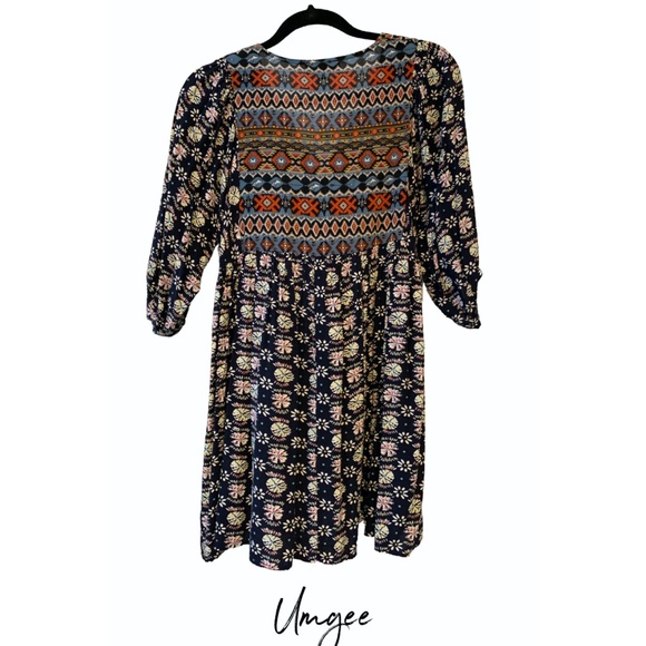 Babydoll Dress Tunic - Boho Tribal Aztec Print - Umgee Brand Size: Small (EUC) - Picture 3 of 5